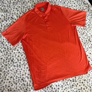 Callaway Golf Polo Shirt Men’s XL Orange Striped Performance Short Sleeve